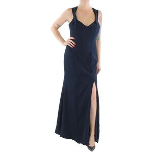 Dressy Collection By Vivian Diamond Navy Blue Off the Shoulder Dress Sz …